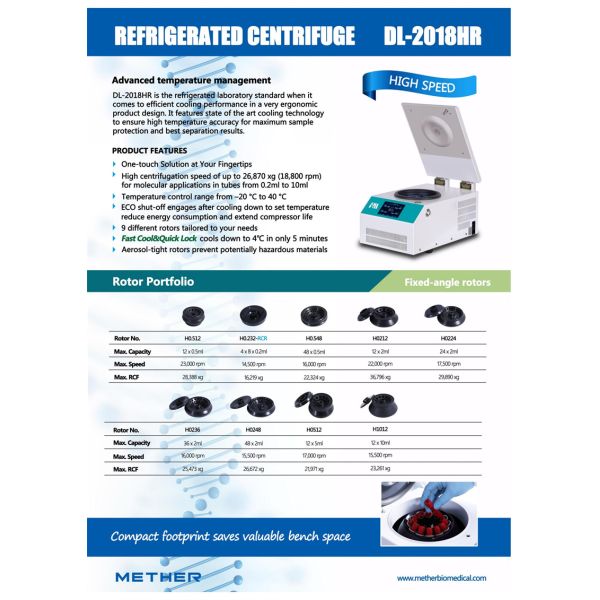 PCR Benchtop High Speed Cold Micro Centrifuge With Sturdy Constructions