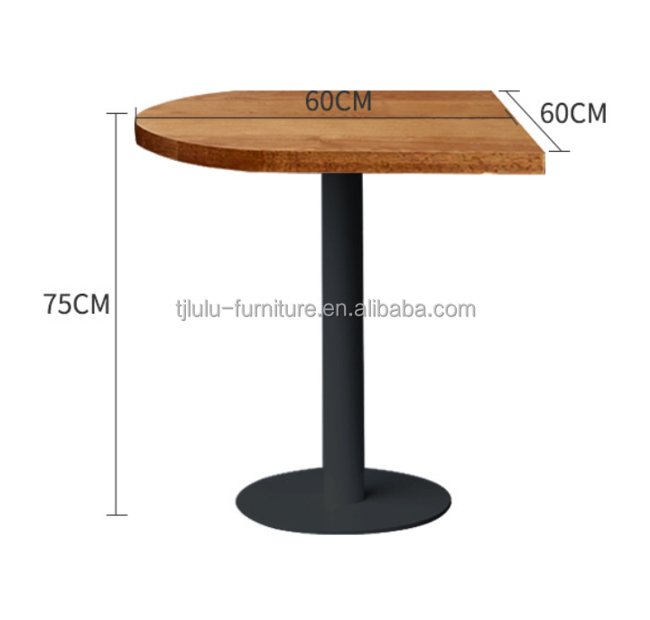 Modern Simple Style Dining Table Set for Office Building Solid Wood Restaurant Table