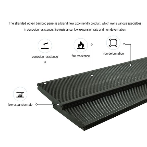 Waterproof Bamboo Deck Boards With Smooth Easy Prolapse Concrete Surface