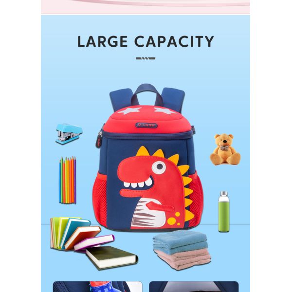 3D Cute Cartoon Dinosaur Waterproof Kids Backpack for Kindergarten Toddler
