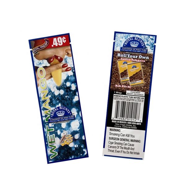 EU Standards Custom Design Printed Cigar Tobacco Leaf Pouch With Ziplock Packaging