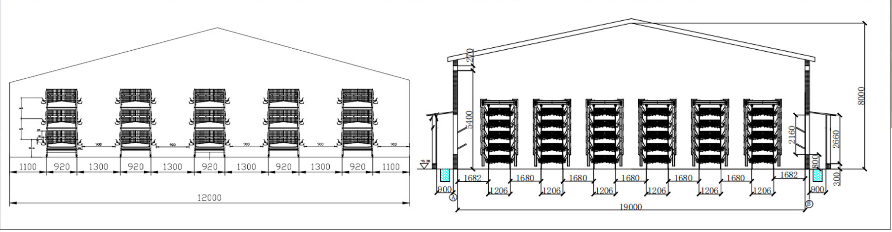 Galvanized H Type Broiler Chicken Cage Durable Battery Cage System for Poultry Farm
