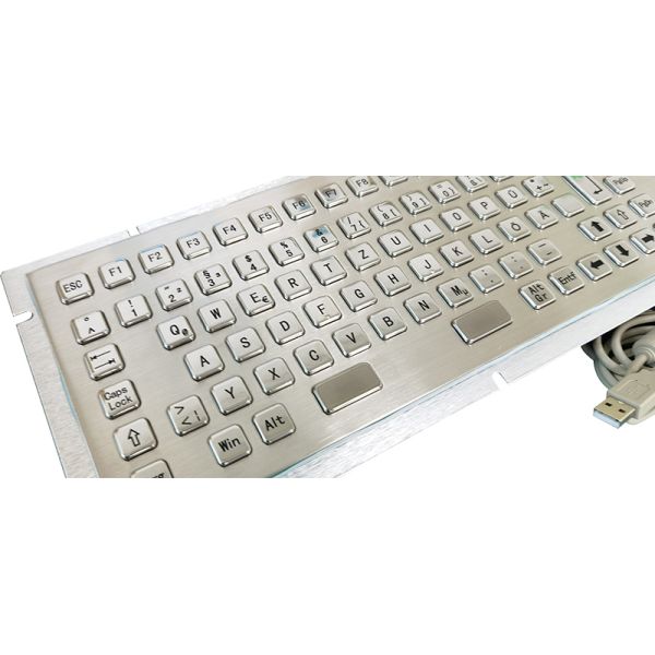 Self Service Kiosk Stainless Steel Industrial Keyboard With Trackball And Numeric Keypad