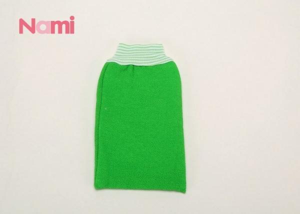 Quality Luffa Moroccan Exfoliating Bath Gloves Customized Size Green Color Soft Touch for sale