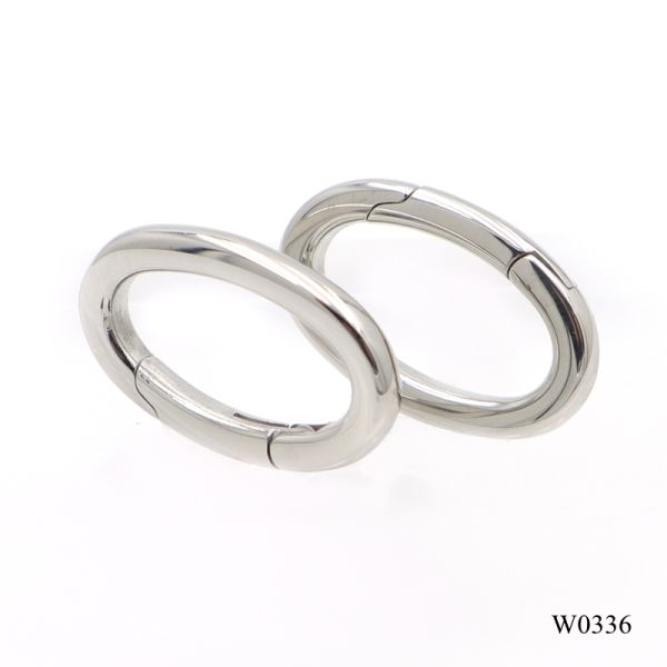 Luxury Stainless Steel Oval Shape Key Chain Ring Metal O Ring Spring Ring Snap Spring Clip