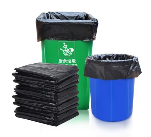 Customized 55-gallon industrial black garbage bags, environmentally friendly heavy-duty polyethylene garbage bags, moisture-proof wholesale available