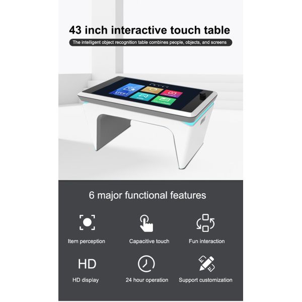 43 Inch Android Interactive Multi Touch Screen Bar Table, Smurfs Object Recognition Table