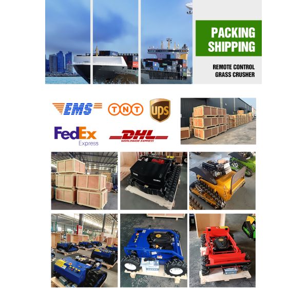 Diesel Engine 4-Stroke Industrial Small Robot Grass Cutter Cutting Width 800mm 1000mm 1200mm Remote Control Crawler Flail Mower