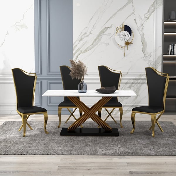 Customized Onyx Marble Dining Table Marble Stone Steel Frame Office Chair