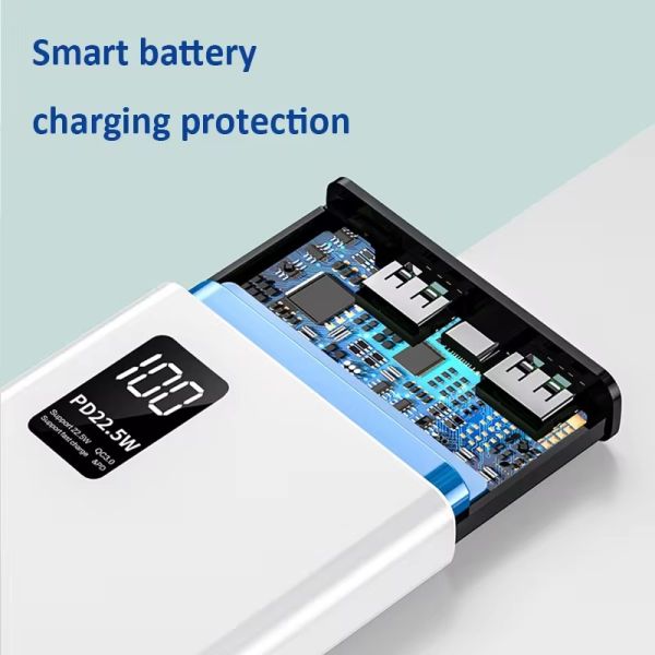 Price OEM Customized Power Bank 10000mah Dual USB Fast Charge Plaid Pattern Power Bank with Digital Display
