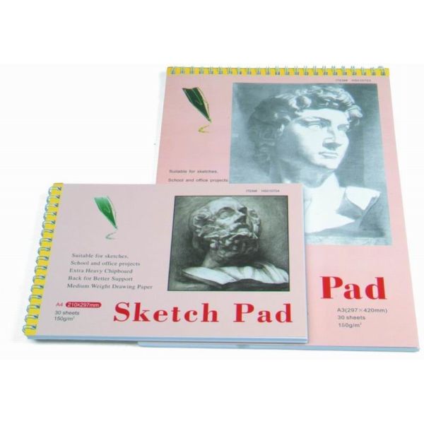 White Paper Pencil Sketch Pad Drawing Book , Spiral Sketch Drawing Pad