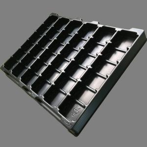 China Black PP Electronic Parts Square Blister Packaging Tray on sale