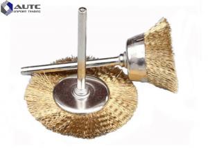 Buy cheap 3*22 T Shape Crimped Wire Wheel Brush Brass End Brushes Steel Wire Custom Size product
