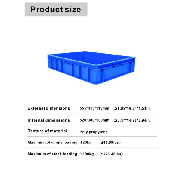 Customized Logo Plastic Stackable Industrial Crate with Lid Logistic Storage Solution