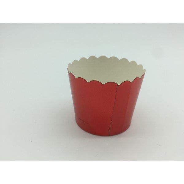 Blinking Red Foil Cupcake Holders / Wrappers Round Shape Greaseproof Not Retain Odors