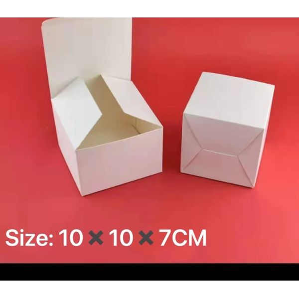 Customized Small Plain Recycled Paper Gift Box White 10x10x7 Cake Box