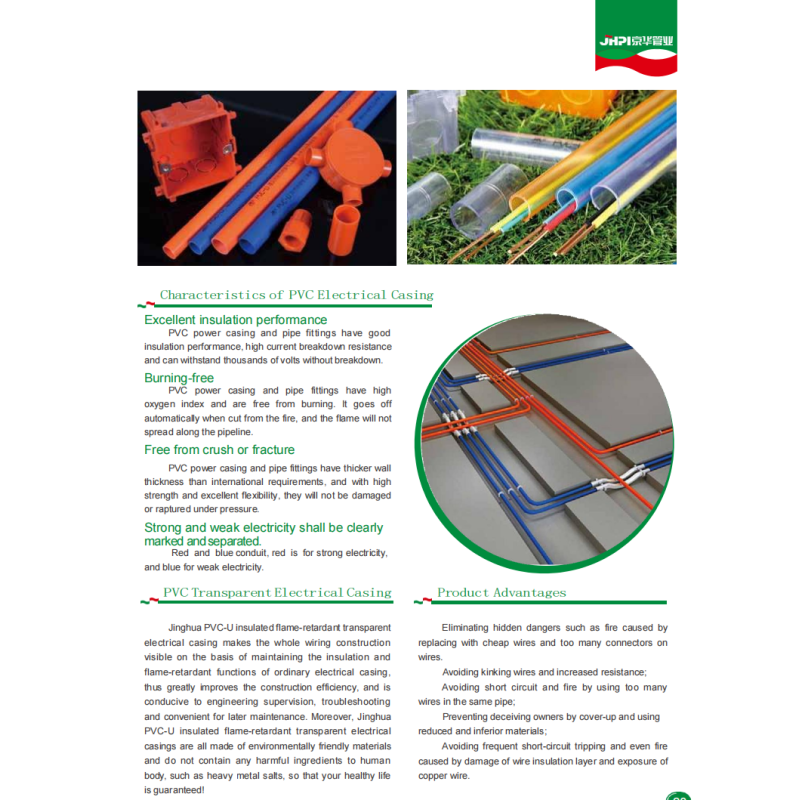 Plastic Lead Free Environmental Protection Power Cable Pipe PVC Transparent Electrical Casing