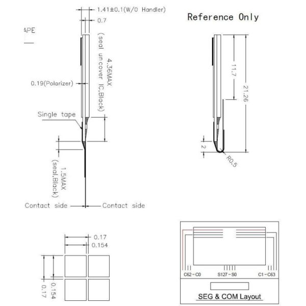 0.96 Inch OLED Display Module 128x64, OEL Graphic Display 0.96 inch