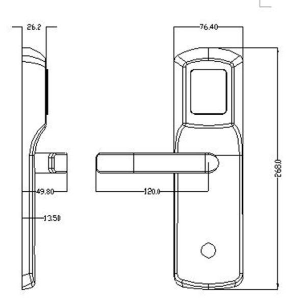 Intelligent Hotel Electronic Door Lock Brushed Nickel Finishing Zinc Alloy Cylinder