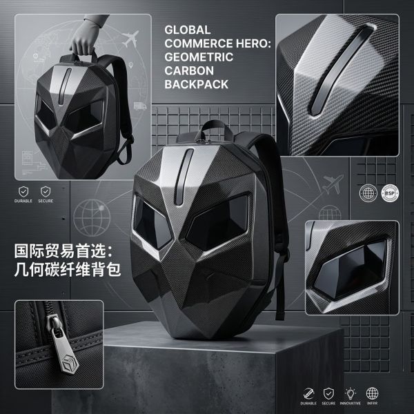 Cyberpunk Hardshell Smart LED Backpack with Dual Programmable Screens, App Control, Perfect for Commuting and Tech Enthusiasts - SKY RIDER