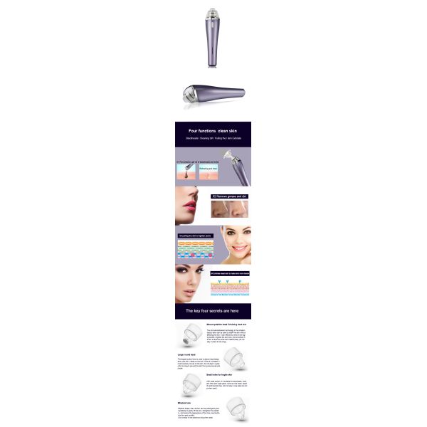 Facial Pore Cleaner Blackhead Remover Vacuum Suction Diamond Dermabrasion Device