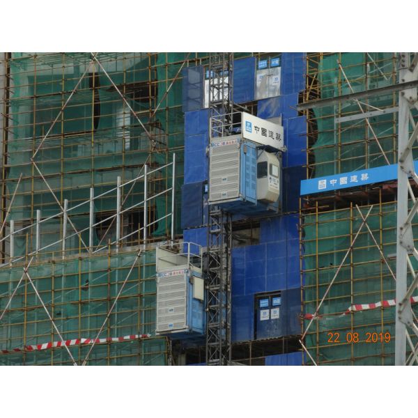 Twin Cage Safety 450m Passenger Material Rack And Pinion Hoist