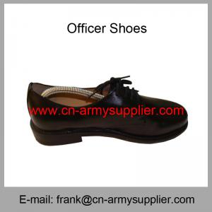 Buy cheap Wholesale Cheap China Black Leather Sole Full Grain Leather Police Officer Shoes product