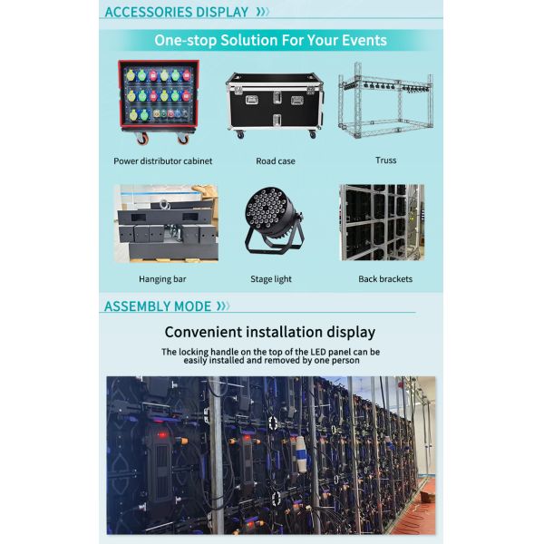 SDK Function Outdoor Stage LED Display Panel P3.91 for High Brightness Advertising Video Wall Rental Display
