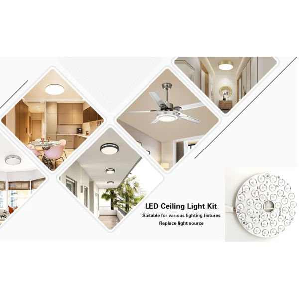 High Lumen 230V 15W 110MM 36V 3CCT Spare Part Ceiling Fan PCB Board Driver Less LED Modules Dimming And Color Adjustment