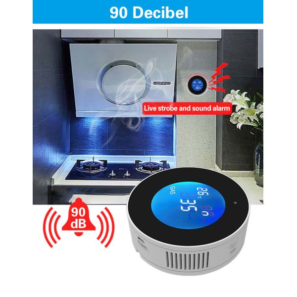 Glomarket Tuya Wifi Alarm System Led Digital Alarm Leak Detector Gas Sensor Gas Leak Detector