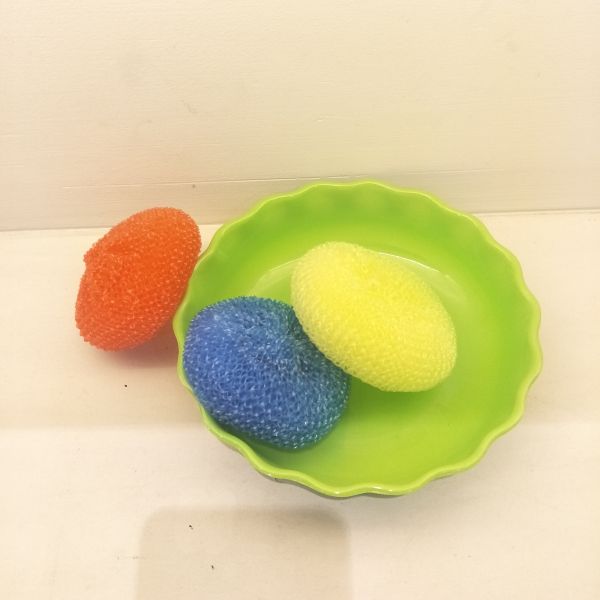 Free Samples Plastic Scouring Ball Not Easy To Change Shape For Pots And Pans