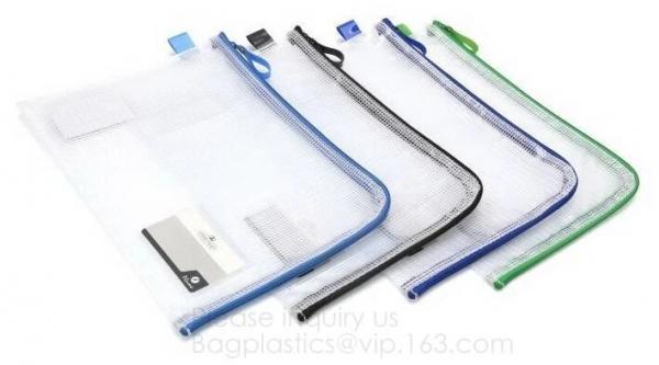 Fashion Zipper Mesh File Case Document Bag,Zipper Portable File Folders Bag Letter Size,Zipper Document Pouch File Bag F