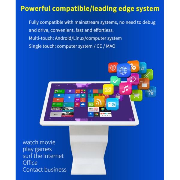 178 Degree 1920*1080 49" LCD Touch Interactive Kiosk for shop mall and Goverment