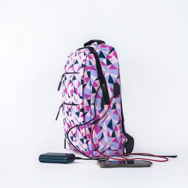 Nylon Ladies Laptop Backpack Set Waterproof 3 Piece School Bag