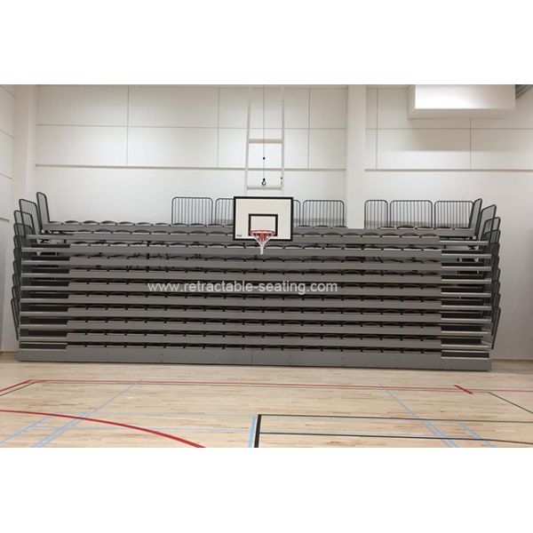Wall Attached Retractable Theater Seating , Telescopic Seating Systems For Play Areas