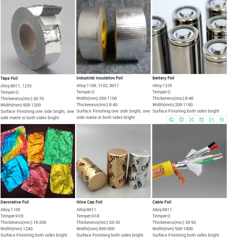 Customized 40 Micron Aluminum Alloy Foil 8011 Food Grade Heat Resistant