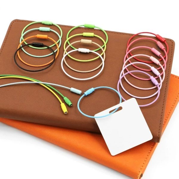DIY Sublimation Keychain Accessories Blanks Wire Loops Colored Key Rings Summer Candy Colors Large String Keychains