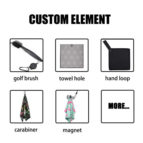 custom woven pattern embroidered transfer print golf towel for golf waffle super absorbent sublimation