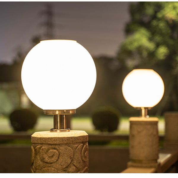 Solar column head Light Outdoor Waterproof for Park Community Wall Villa Courtyard Gate Spherical Column lamp