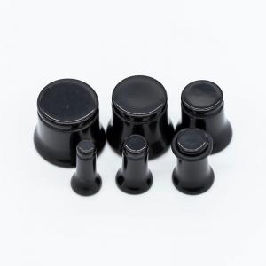 China Acrylic Single Flared Ear Stretcher Plugs Multiple Size With Black Leather Hoops on sale