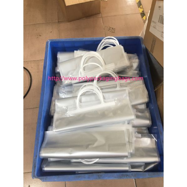 Silver Hand - Wound Plastic Bags For Clothes Open From Handle With Snap Button