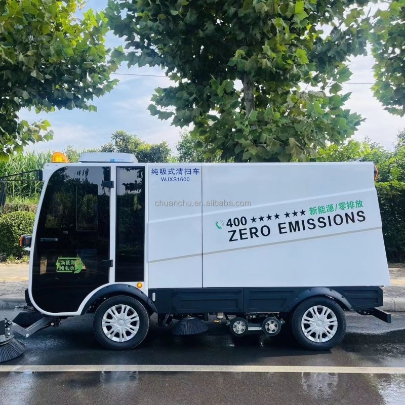 Pure Electric Four Wheel Multifunctional Sweeper With Large Capacity Dustbin