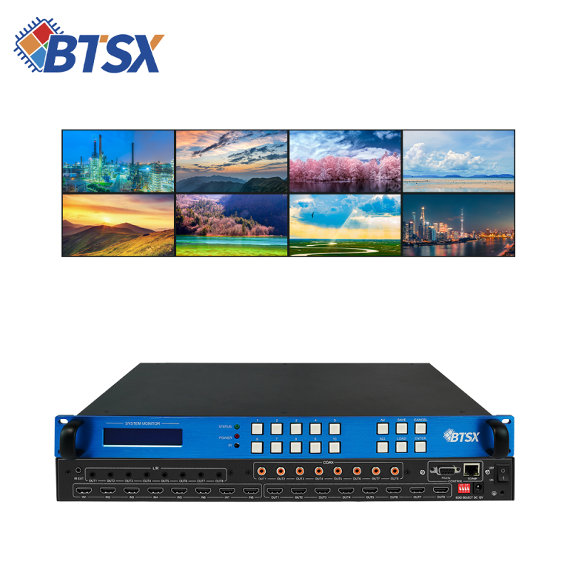 8 Inputs 8 Outputs HDMI Matrix Switch 4K60 Video Wall Controller with EDID Management for Large Screen Display