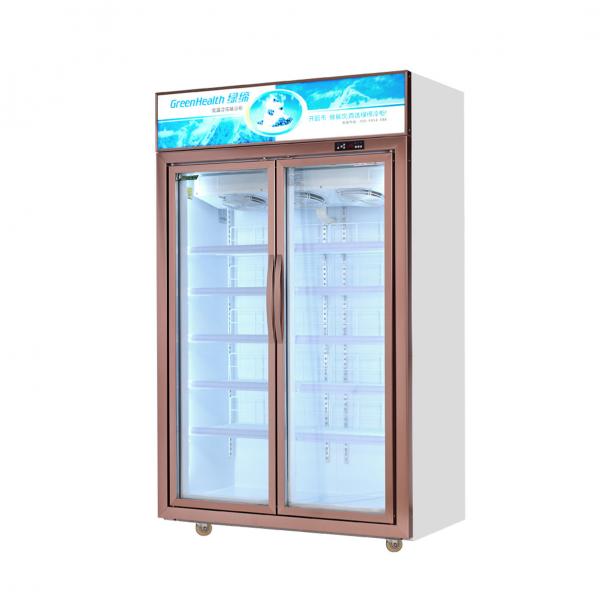Quality Green & Health Chain Store Glass Door Freezer For Frozen Food With Fan Cooling for sale