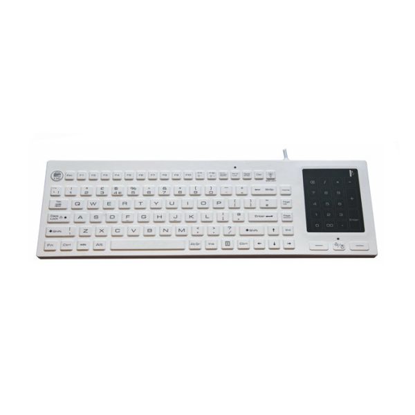 IP68 Washable Medical Hospital Keyboard With 2-In-1 Touchpad And Number Pad