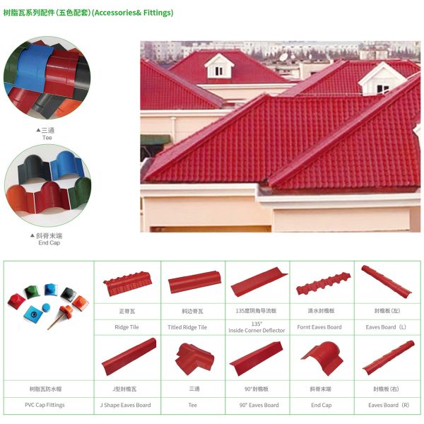 1000mm Width ASA Synthetic Resin Tile Versatile Tile Roof Sheets Weather Resistant