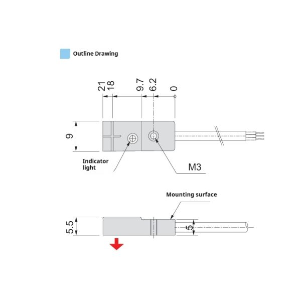 RoHS2 Certified IP65 S-pole Magnetic Proximity Sensor with Red Indicator ZPS002-S