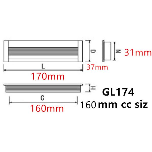 Anti Corrosion Concealed Drawer Pulls , 128mm Hidden Dresser Handles Assembly Aluminum Zinc Insert Knobs