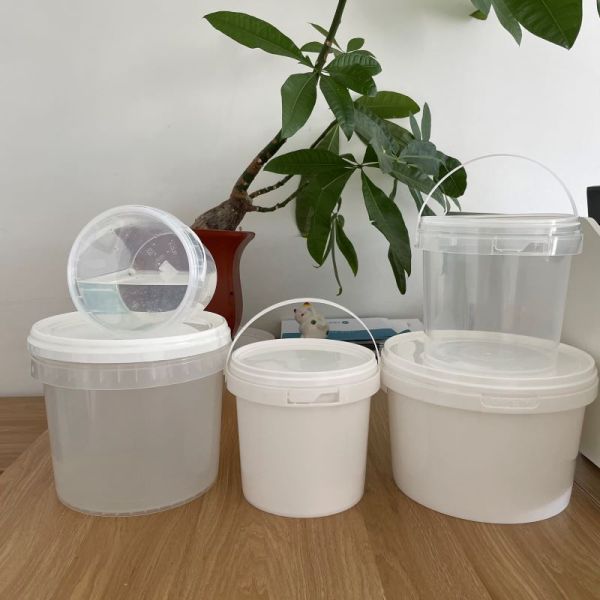 Polypropylene/HDPE Square Plastic Buckets with Lid and Handle Custom Color Printing