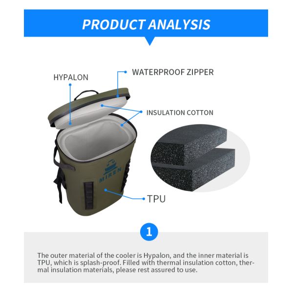 20 Liters Soft Cooler Backpack , Leakproof Thermal Backpack For Food OEM